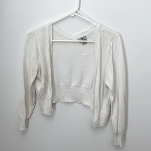 Worthington Cropped White Cardigan